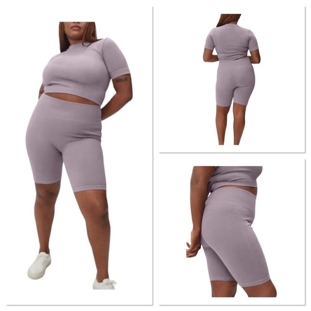 Everlane The Seamless High Rise Ribbed Bike Short Light Purple‎ Women Size XS/S